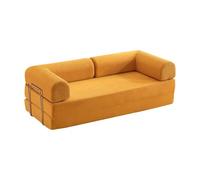 GNNymphyte Sofá Cama Convertible De Dos Plazas, Sofá Cama Plegable, Sofá Cama De Dos Plazas, Sofá Plegable De Suelo, para Espacios Pequeños(Yellow,150x100x70cm)