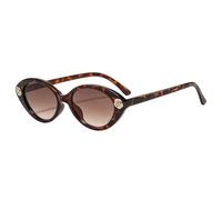 GNOLONG Stylished Cat Eyes Ovalada Gafas de sol - para las Mujeres de los Hombres Retro Oval Cateye Gafas UV400 Protección de la de la Sombra del Partido de Conducción (Red Leopard Gradient Brown)