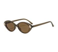 GNOLONG Stylished Cat Eyes Ovalada Gafas de sol - para las Mujeres de los Hombres Retro Oval Cateye Gafas UV400 Protección de la de la Sombra del Partido de Conducción (Marrón)