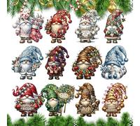 Gnom - Adornos para árbol de Navidad, 24 piezas, madera, decoración de árbol de Navidad, para decoración del hogar, escaleras, alféizar, chimenea, pared, jardín, patio trasero, sala de estar, estudio