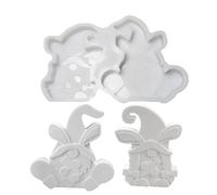 Gnom Molde de silicona para escayola, 2 moldes de silicona para decoración de Pascua, para uso con resina y arcilla en, de cumpleaños, decoración del hogar y estanterías