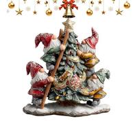 Gnome Christmas Ornaments - Cute Acrylic Holiday Supplies - 2D Christmas Tree Pendants For Winter Gardening Indoor Thanksgiving Birthday Party Offices Room Dormitory Vacation Home Apartment Daily