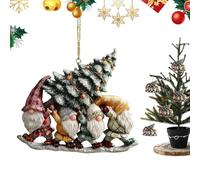 Gnome Christmas Ornaments - Holiday Decorations for Tree Home | Resin Figurines with Bright Colors and Hanging Loop for Festive Display, Indoor Holiday Decor for Living Room Mantel and Party 3.15in