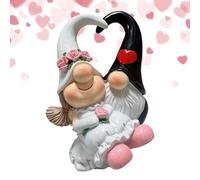 GNOME Couple Figurine - Handmade Valentine’s Day Decor, Collectible Tiny Gnomes Sculpture | Romantic Dwarf Decor | GNOME Couple Statue for Living Room, Bedroom, Shelf, Table, Study, Nursery, Bedside