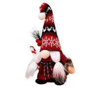 GNOME de Navidad de Punto - Escandinave, Enano Decorativo de Invierno de Tela Suave, Figura Artesanía con Gorro Rojo | para Mesa de Comedor Capa Chimenea Oficina Entrada Sala Decoración