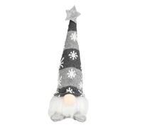 GNOME - Decoración de vacaciones LED de 20 X 8 Cm, Papá Noel de peluche festiva, adorno de mesa con pilas con sombrero | Decoración de invierno para sala de estar, chimenea, Burea