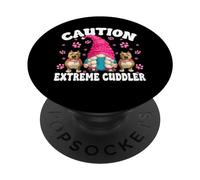 GNOME Dog Mom Saying Caution Extreme Cuddler Pitbull Momma PopSockets PopGrip Adhesivo