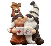 GNOME - Figura decorativa de mini pareja para decoración de bar de café | Resin Faceless Dwarf Display with Lindo Romantic Design & Compact Shelf Ornament for Valentines Gift Kitchen Counter Tiered
