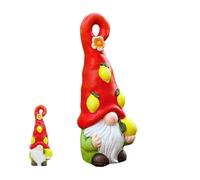 GNOME Figurine - Ceramic Fruit Dwarf Sculpture, Spring Garden GNOME Decor with Details, Miniature Figurine for Home Decoration, Table Shelf Display, Decorative Collectible for Yard Garden Bookshelves