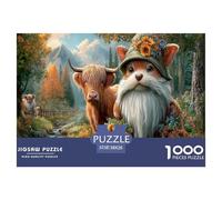 GNOME-Fox Rompecabezas Imposible,desafío for Adults Autumn Corriente Bosqueal Entretenimiento Creativo 1000 Piezas Obra De Arte De Juego De para Adultos Y Niños A Partir De 12 Años 38x26cm/1000pcs