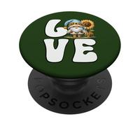 GNOME Love Summer For GNOME Lovers with Yellow Sunflower PopSockets PopGrip Adhesivo