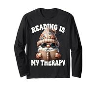 GNOME Teacher Reading Is My Therapy Graphic For Book Lover Manga Larga