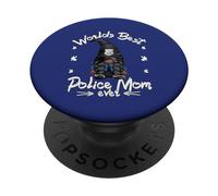 GNOME Worlds Best Police Mom For Proud African American Mom PopSockets PopGrip Adhesivo