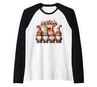 Gnomes Thanksgiving Graphic For Women Men Kids Cute Fall Camiseta Manga Raglan