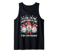 Gnomo Asistente después de la Escuela Todo está Bien Navidad Camiseta sin Mangas