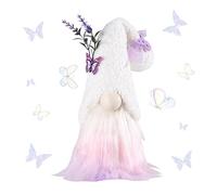 Gnomo de gnomo de Mariposa de Lavanda, gnomos de Primavera Morada, muñeca sin Rostro Relleno de tomte tomte Mujer dones de Regalos decoración