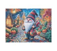 Gnomo de Navidad huerto Campo Naturaleza Salvaje Puzzles 500 Piezas Decoración Hogar 3D Elegante Rompecabezas Familiar para Adultos Obra De Arte Colorido DIY Creativo 500 PCS