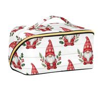 Gnomo de Navidad para decoración de invierno, neceser con divisores, bolsas de cosméticos portátiles para mujeres, viajes, vertical, de pie