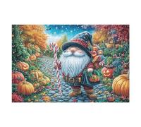 Gnomo de otoño Calabaza huerto Campo Naturaleza Salvaje Puzzle 1000 Piezas Educativo 3D Familiar Premium Rompecabezas para Familia Desafío Intelectual DIY Creativo Decoración Hogar 1000 PCS