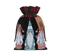 Gnomo de Papá Noel de Navidad, 1 bolsa con cordón, 4.7 x 6.9 pulgadas, para regalos, viajes y uso diario con etiquetas de regalo de papel kraft