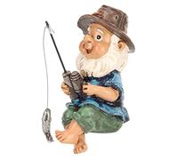 Gnomo de Pesca Niñera, Gnomo Decorativo para Jardín Al Aire Libre Mano de Obra Fina Resistente a los Rayos UV para Patio