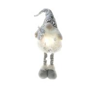Gnomo Decorativo navideño en Color Plata H.54cm con Luces LED