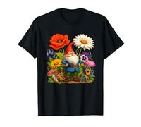 Gnomo del Bosque Encantado con Flores Silvestres Camiseta