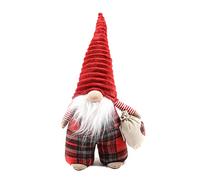Gnomo navideño de pie 59 cm con sombrero rojo rojo