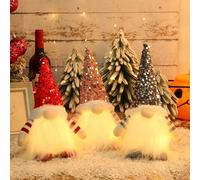 Gnomo Navideño Iluminado Papá Noel - 3 Piezas Decoración Con Luz, Figuras de Felpa, Cosas para el Hogar