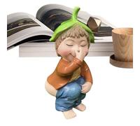 Gnomo Pooping - Divertida estatua de jardín | Decoración traviesa de patio al aire libre | Divertida figura enana para inodoro, adorno creativo para césped, decoración del hogar, balcón y patio