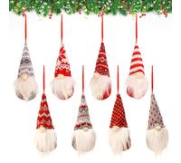 Gnomos Colgantes del Árbol de Navidad, Peluche de Elfo de Papá Noel Colgante, Hecho a Mano Adornos Barba Santa, para Decoración Hogar Chimenea Árbol de Navidad