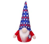 Gnomos de Peluche patrióticos - Hecho a Mano Rojo Azul - Enano sin Rostro - Muñecas Ajustadas sin Rostro para Decoración de Mesa Estantería de Chimenea