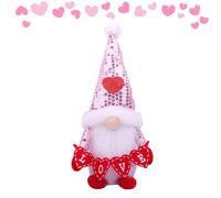 Gnomos de San Valentín - Decoración de escritorio de temporada, estatuilla romántica de enano, para el hogar hecho a mano, linda exhibición de pareja | para dormitorio, sala de estar, estudio,