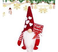 Gnomos del Día De San Valentín - Precioso Gonk Rojo De 10x5x18cm con Linternas Solares, Regalos De Gonk para Aniversario De Boda Día De San Valentín, De De Resina Impermeable para Mesa, J