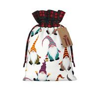 Gnomos divertidos de Navidad, 1 bolsa de regalo de Navidad con cordón de 4.7 x 6.9 pulgadas, para regalar en fiestas de vacaciones