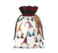 Gnomos divertidos de Navidad, bolsa de regalo de gran capacidad de 4.7 x 6.9 pulgadas con cordón para tus regalos preciosos de Halloween, 1 unidad