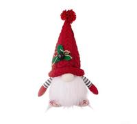 Gnomos luminosos de felpa de Navidad con sombreros de punto y largas barbas blancas, adornos navideños para decoración festiva de mesa del hogar u oficina, material de fieltro suave seguro para buena