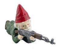 Gnomos militares de resina para jardín, pintados a mano, divertidas estatuas de enanos del ejército para decoración de césped, patio y patio al aire libre