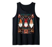 Gnomos nórdico Hygge Arte Popular Navidad escandinava Camiseta sin Mangas