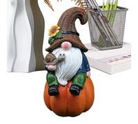 Gnomos otoñales - Figuras de gnomos en miniatura de resina simpáticas de 5,9 pulgadas | Estatua de gnoma decorativa de otoño para jardín, porche doméstico