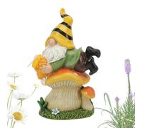 Gnomos - Resina de 13,6 x 10 x 20 cm, 410 g, Solar, Estatua de gnomos, decoración de jardín, Funciona con energía Solar, césped al Aire Libre, Patio, hogar, jardín, y Uso Decorativo