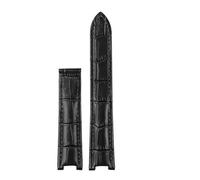 GNUFOPI Compatible con 21x15mm 20x12mm 18x10mm Compatible con Cartier PASHA Hebilla plegable Correa de cuero para hombre y mujer, accesorios de pulsera(Black No buckle,18.10mm)