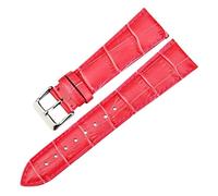 GNUFOPI Compatible con Correa de Reloj Verde for Hombres y Mujeres, Correa de Cuero de 14mm, 16mm, 18mm, 20mm y 22 Mm, Compatible con Pulsera de Reloj Casio(Rose-Red,22mm)