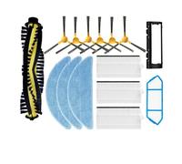 GNUFOPI Compatible con Create NETBOT S15 Robot Aspirador Piezas de Repuesto Accesorios Cepillo Principal Cepillo Lateral Filtro HEPA Trapo de Fregona(Set 1)