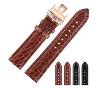 GNUFOPI Correa de cocodrilo Compatible con Longines Master L2 L3 L4 L2.628 L2.673 Pulsera de Reloj 19mm 20mm 21mm 22mm(Brown-Rosegold,21mm)