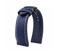 GNUFOPI Correa de Reloj de Nailon Suave for Hombre, Compatible con Casio PROTREK Mountaineering Watchband PRG-600/PRG-650 PRW-6600/PRW-6800, de 24 mm, Pulsera de Goma(Blue White B)