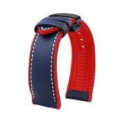 GNUFOPI Correa de Reloj de Nailon Suave for Hombre, Compatible con Casio PROTREK Mountaineering Watchband PRG-600/PRG-650 PRW-6600/PRW-6800, de 24 mm, Pulsera de Goma(Blue Red B)