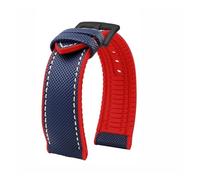 GNUFOPI Correa de Reloj de Nailon Suave for Hombre, Compatible con Casio PROTREK Mountaineering Watchband PRG-600/PRG-650 PRW-6600/PRW-6800, de 24 mm, Pulsera de Goma(Blue Red A)