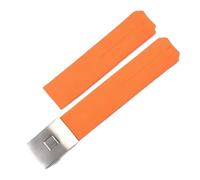 GNUFOPI Correa de Silicona Compatible con Tissot 1853 Tengzhi T-Touch T013 Correa de Reloj de Goma T047T081T33 Accesorios de Pulsera for Hombre 20mm 21mm(Orange-Silver,21mm)