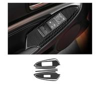 GNUFOPI Moldura Interior de Fibra de Carbono Real Compatible con Lexus RC300 RC350 RC200T 2015-2022, Pegatina for Interruptor de elevación de Ventana, Accesorios de decoración(For RHD Black)